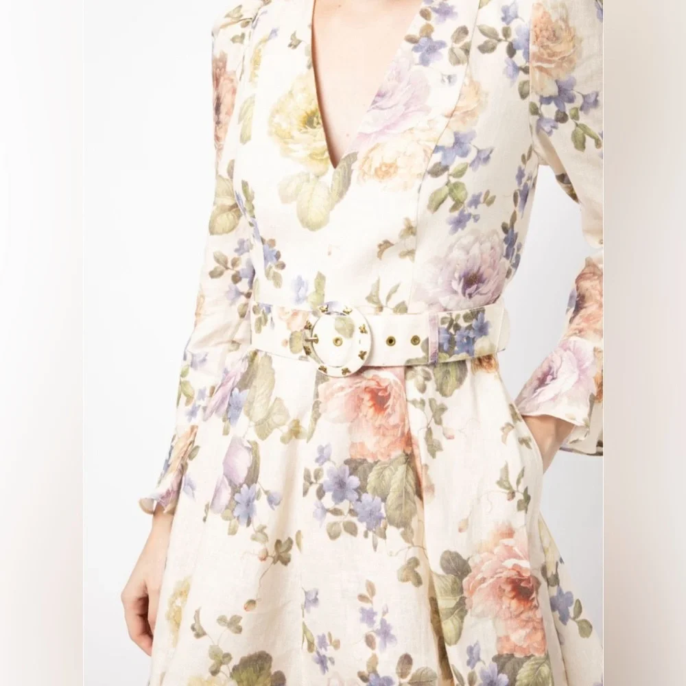 NWT Zimmermann Luminosity Cream Multi Color Mini Dress | sz Zim 0 / XS / 2-4 - Picture 2 of 11